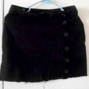 Denim Black Jean Skirt With Buttons